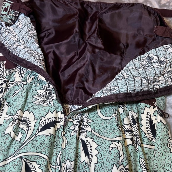 Madison Leigh Sundress Womens 8 Brown Paisley FLoral Midi Casual Boho Cottage - Picture 8 of 16